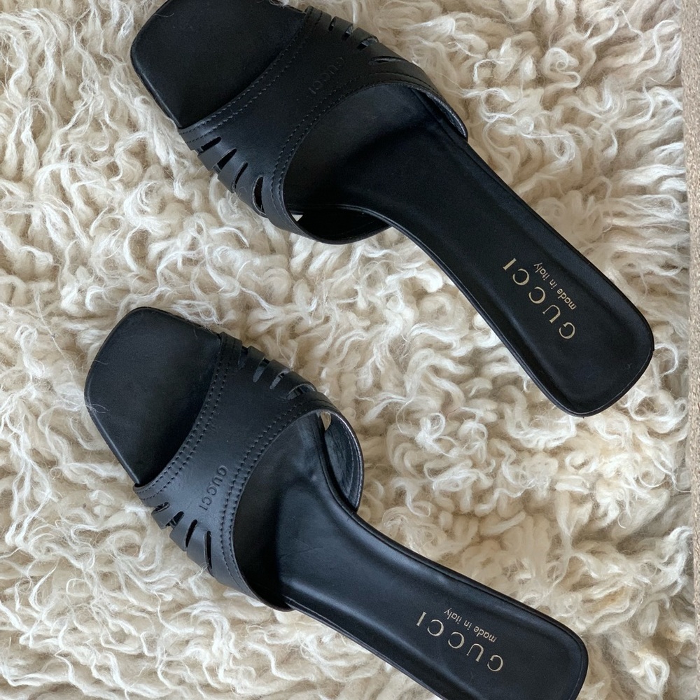 Black GUCCI Slide Heels